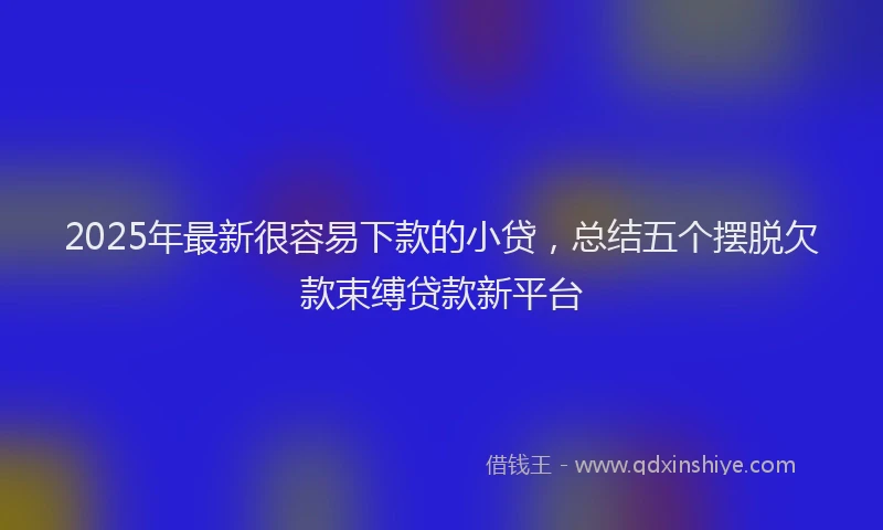 2025年最新很容易下款的小贷，总结五个摆脱欠款束缚贷款新平台