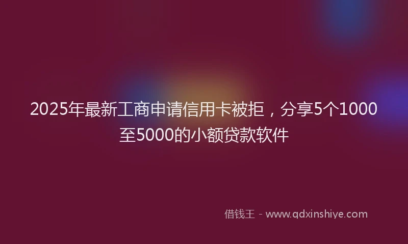 2025年最新工商申请信用卡被拒，分享5个1000至5000的小额贷款软件