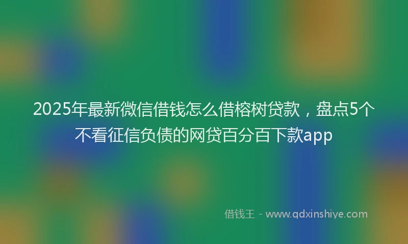 2025年最新微信借钱怎么借榕树贷款，盘点5个不看征信负债的网贷百分百下款app