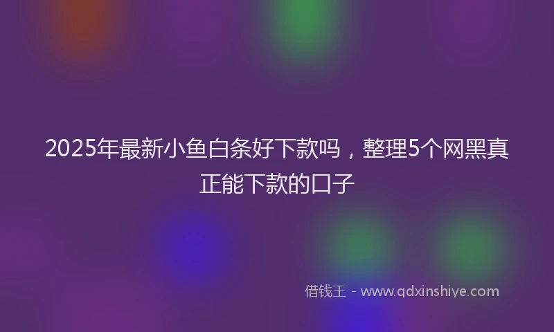 2025年最新小鱼白条好下款吗，整理5个网黑真正能下款的口子