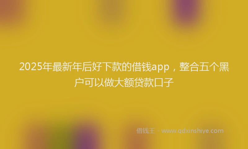 2025年最新年后好下款的借钱app，整合五个黑户可以做大额贷款口子