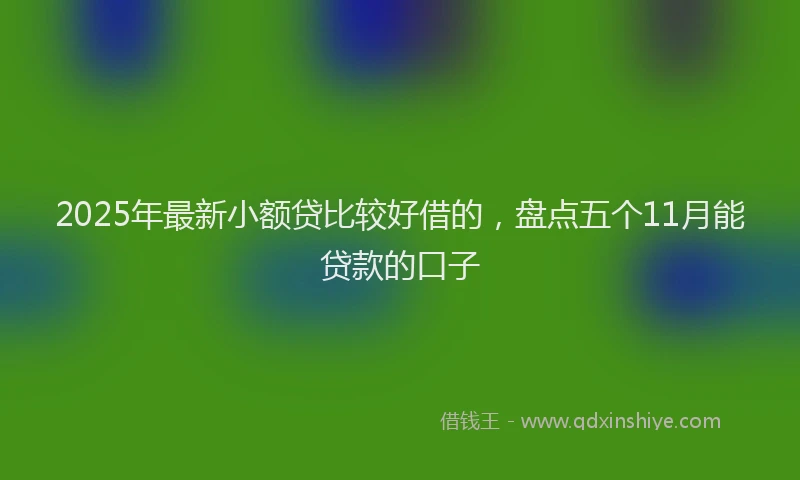 2025年最新小额贷比较好借的，盘点五个11月能贷款的口子