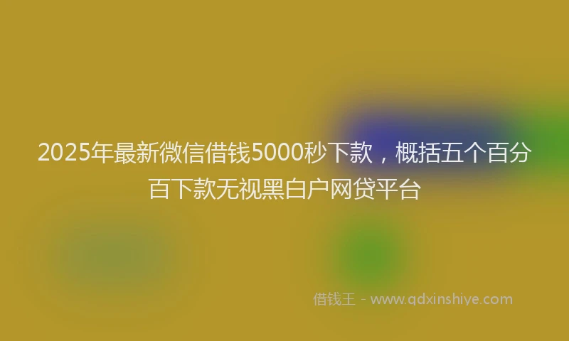 2025年最新微信借钱5000秒下款，概括五个百分百下款无视黑白户网贷平台