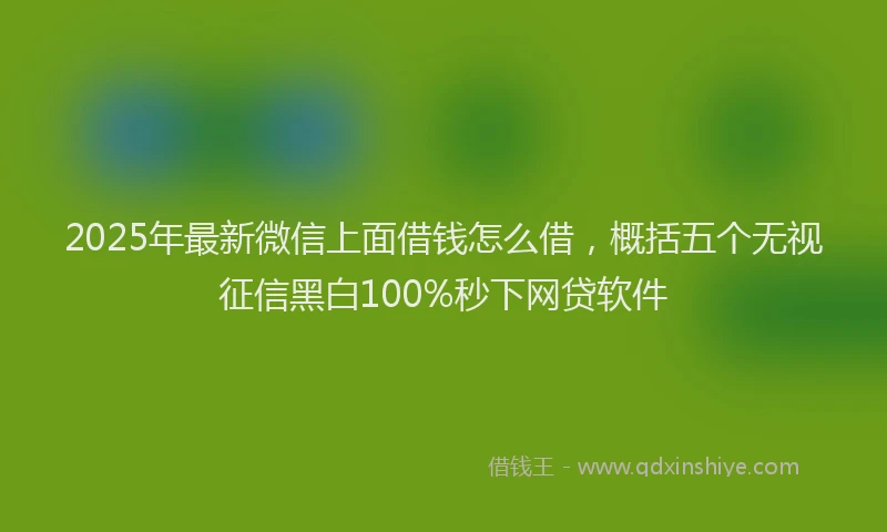 2025年最新微信上面借钱怎么借，概括五个无视征信黑白100%秒下网贷软件