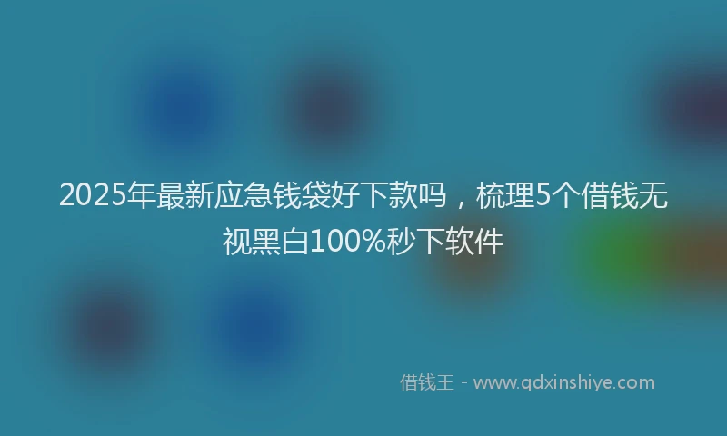 2025年最新应急钱袋好下款吗，梳理5个借钱无视黑白100%秒下软件