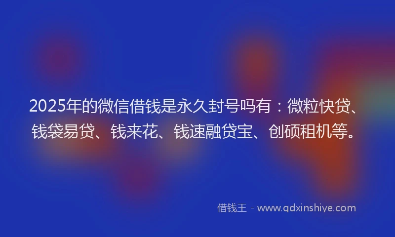 2025年的微信借钱是永久封号吗有：微粒快贷、钱袋易贷、钱来花、钱速融贷宝、创硕租机等。