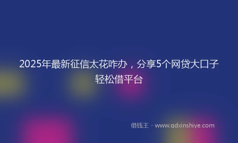 2025年最新征信太花咋办，分享5个网贷大口子轻松借平台