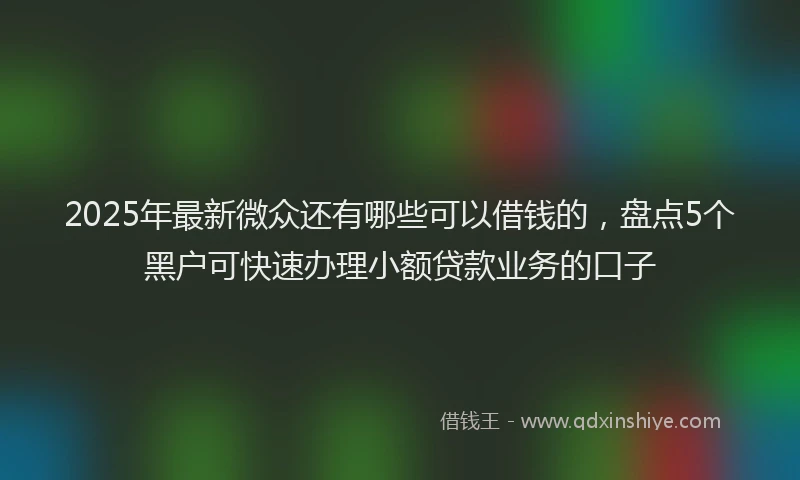 2025年最新微众还有哪些可以借钱的，盘点5个黑户可快速办理小额贷款业务的口子