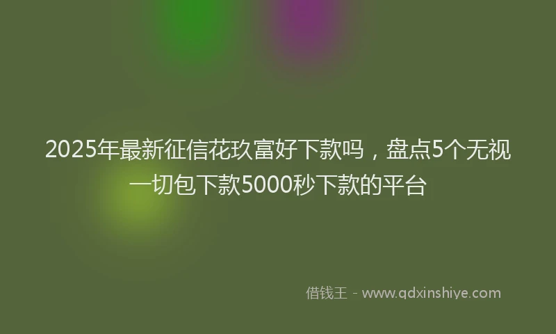 2025年最新征信花玖富好下款吗，盘点5个无视一切包下款5000秒下款的平台