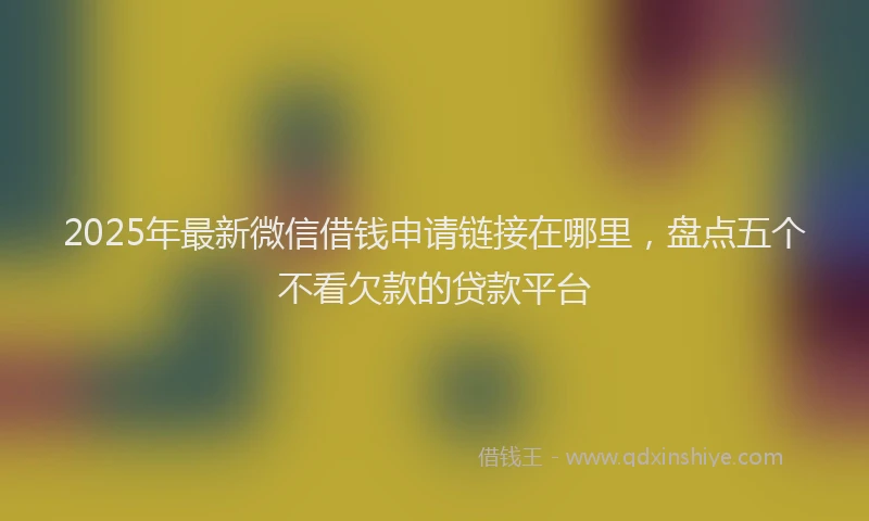 2025年最新微信借钱申请链接在哪里，盘点五个不看欠款的贷款平台