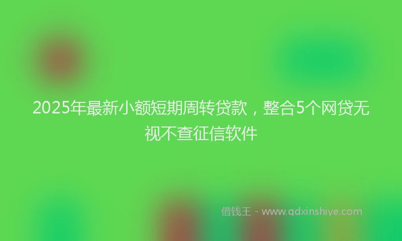 2025年最新小额短期周转贷款，整合5个网贷无视不查征信软件