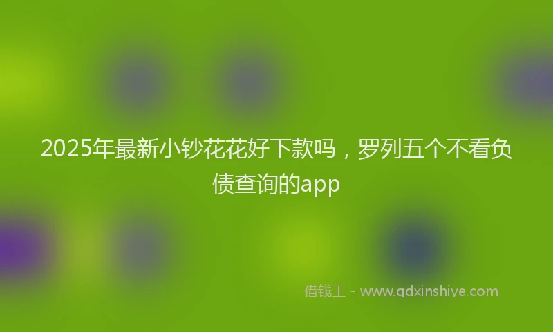 2025年最新小钞花花好下款吗，罗列五个不看负债查询的app