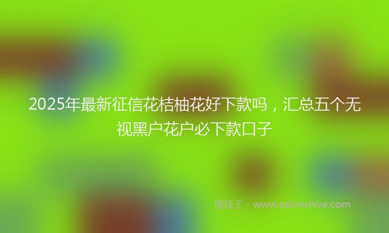 2025年最新征信花桔柚花好下款吗，汇总五个无视黑户花户必下款口子