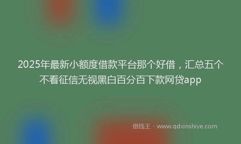 2025年最新小额度借款平台那个好借，汇总五个不看征信无视黑白百分百下款网贷app