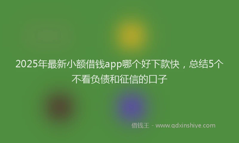2025年最新小额借钱app哪个好下款快，总结5个不看负债和征信的口子