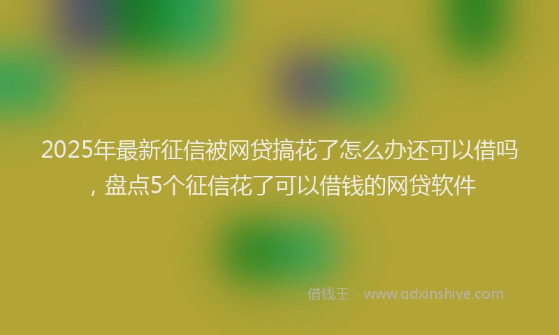 2025年最新征信被网贷搞花了怎么办还可以借吗，盘点5个征信花了可以借钱的网贷软件