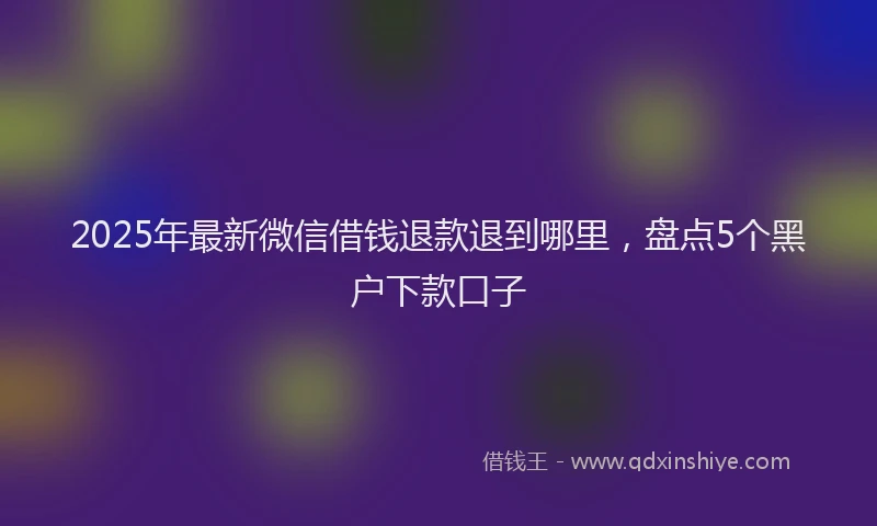 2025年最新微信借钱退款退到哪里，盘点5个黑户下款口子