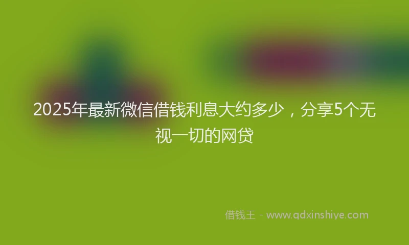 2025年最新微信借钱利息大约多少，分享5个无视一切的网贷