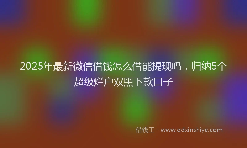 2025年最新微信借钱怎么借能提现吗，归纳5个超级烂户双黑下款口子