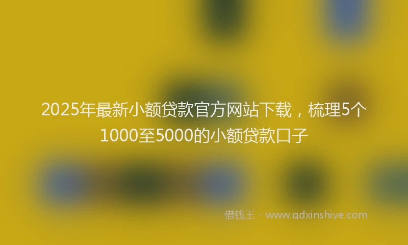 2025年最新小额贷款官方网站下载，梳理5个1000至5000的小额贷款口子