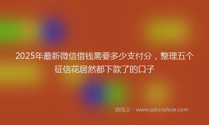 2025年最新微信借钱需要多少支付分，整理五个征信花居然都下款了的口子