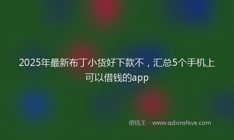 2025年最新布丁小货好下款不，汇总5个手机上可以借钱的app