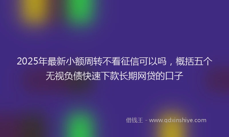 2025年最新小额周转不看征信可以吗，概括五个无视负债快速下款长期网贷的口子