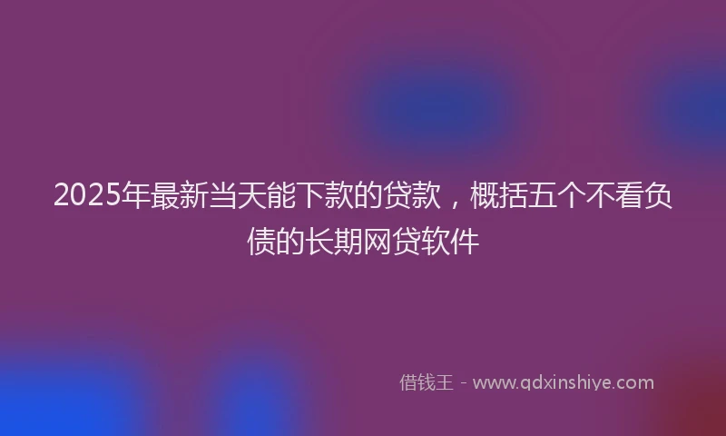 2025年最新当天能下款的贷款，概括五个不看负债的长期网贷软件
