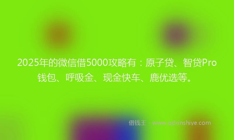 2025年的微信借5000攻略有：原子贷、智贷Pro钱包、呼吸金、现金快车、鹿优选等。