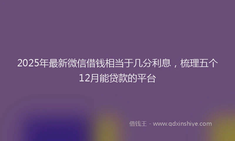 2025年最新微信借钱相当于几分利息，梳理五个12月能贷款的平台