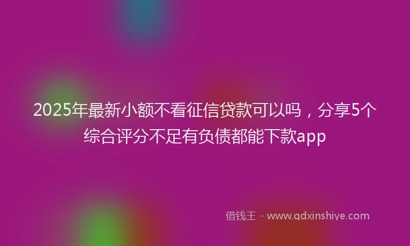 2025年最新小额不看征信贷款可以吗，分享5个综合评分不足有负债都能下款app