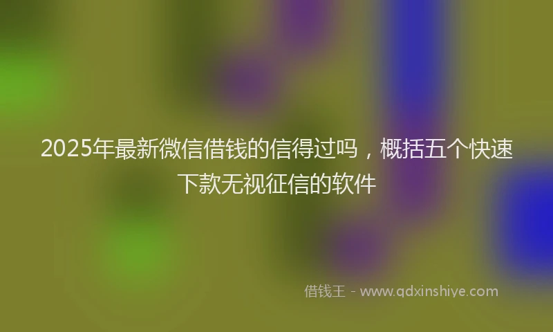 2025年最新微信借钱的信得过吗，概括五个快速下款无视征信的软件