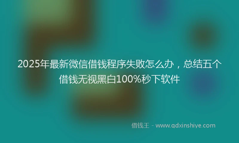 2025年最新微信借钱程序失败怎么办，总结五个借钱无视黑白100%秒下软件