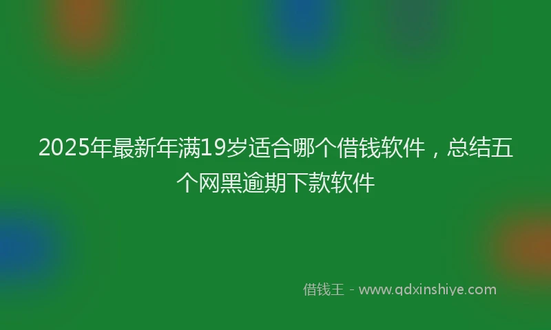 2025年最新年满19岁适合哪个借钱软件，总结五个网黑逾期下款软件