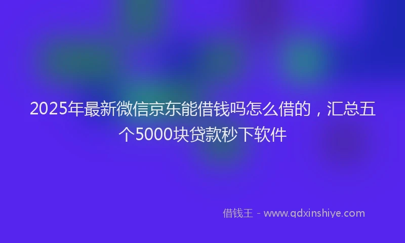 2025年最新微信京东能借钱吗怎么借的，汇总五个5000块贷款秒下软件