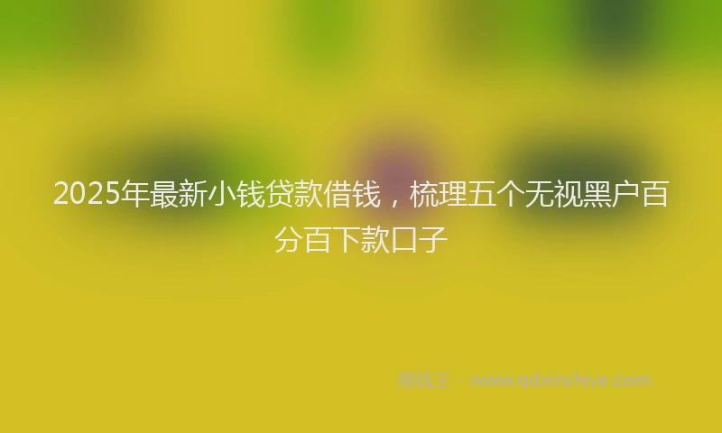 2025年最新小钱贷款借钱，梳理五个无视黑户百分百下款口子