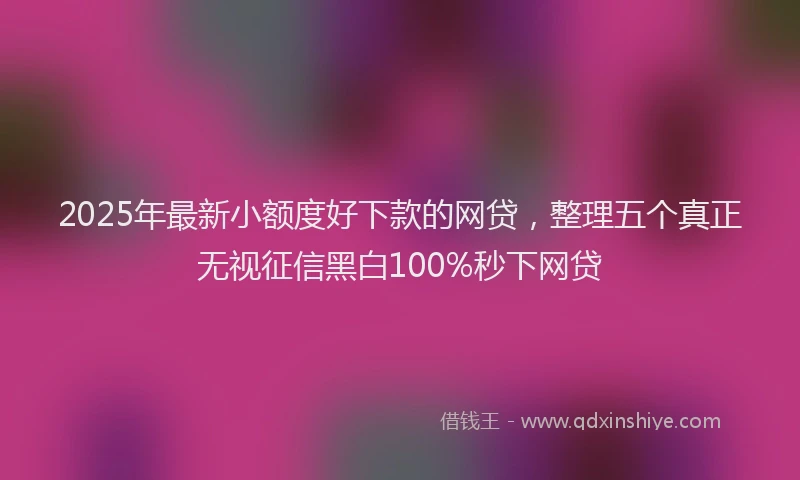 2025年最新小额度好下款的网贷，整理五个真正无视征信黑白100%秒下网贷