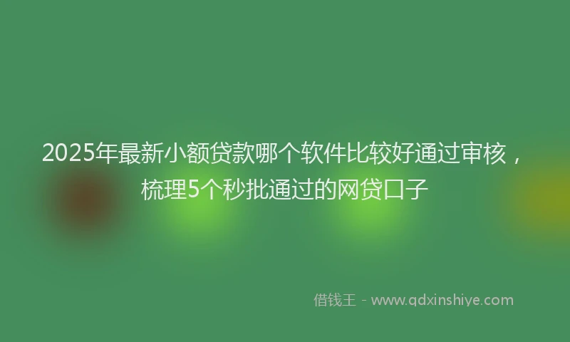 2025年最新小额贷款哪个软件比较好通过审核，梳理5个秒批通过的网贷口子