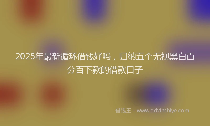 2025年最新循环借钱好吗，归纳五个无视黑白百分百下款的借款口子
