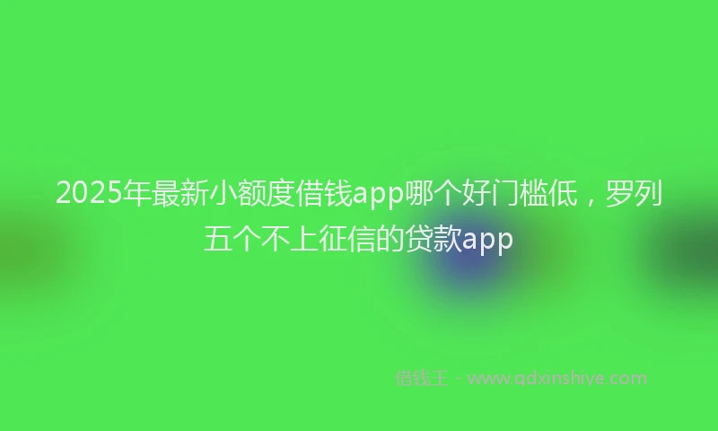 2025年最新小额度借钱app哪个好门槛低，罗列五个不上征信的贷款app