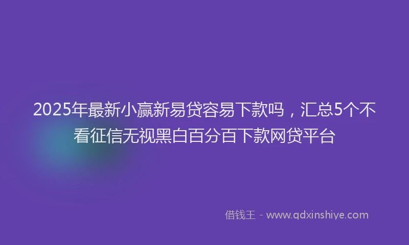 2025年最新小赢新易贷容易下款吗，汇总5个不看征信无视黑白百分百下款网贷平台