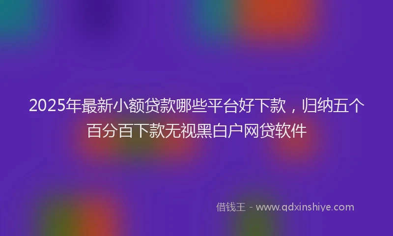 2025年最新小额贷款哪些平台好下款，归纳五个百分百下款无视黑白户网贷软件