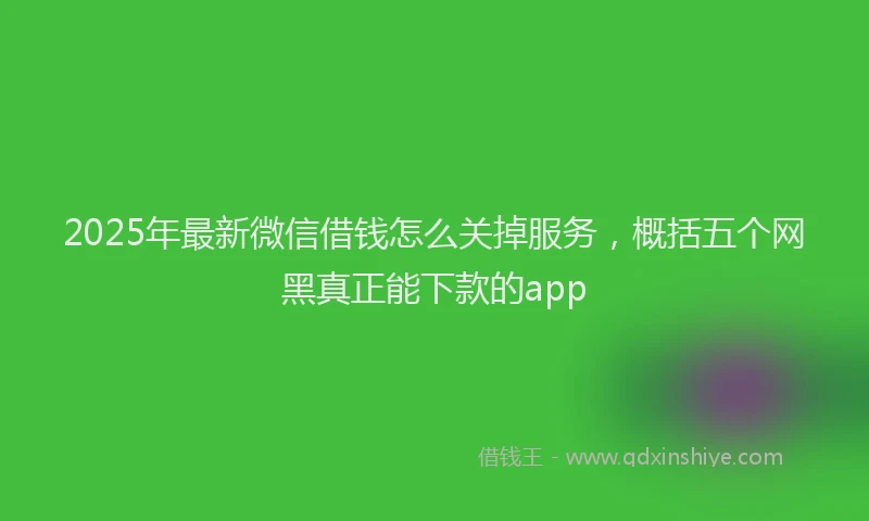 2025年最新微信借钱怎么关掉服务，概括五个网黑真正能下款的app
