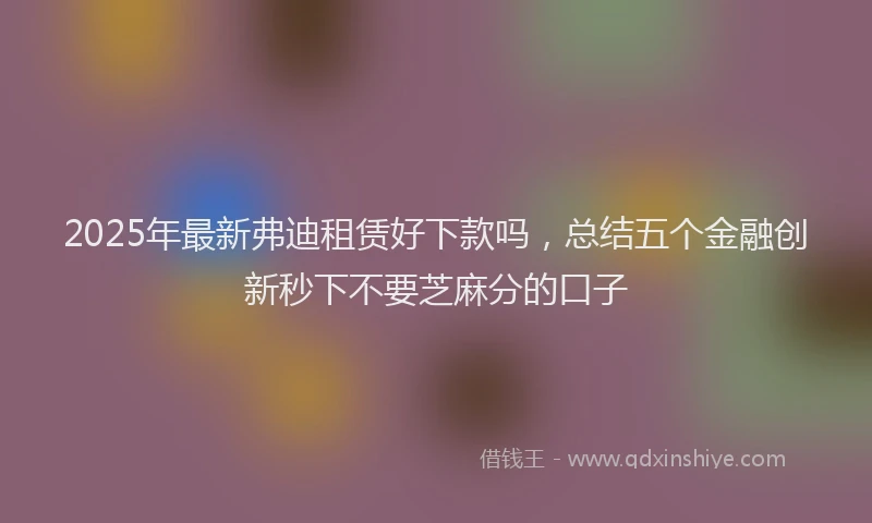 2025年最新弗迪租赁好下款吗，总结五个金融创新秒下不要芝麻分的口子