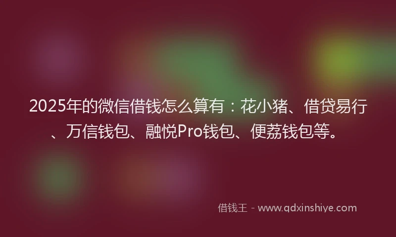 2025年的微信借钱怎么算有：花小猪、借贷易行、万信钱包、融悦Pro钱包、便荔钱包等。
