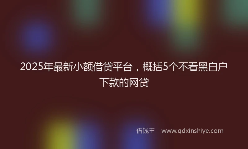 2025年最新小额借贷平台，概括5个不看黑白户下款的网贷