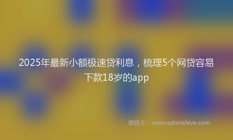 2025年最新小额极速贷利息，梳理5个网贷容易下款18岁的app