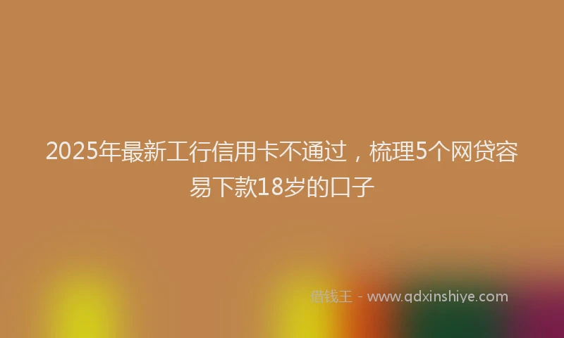 2025年最新工行信用卡不通过，梳理5个网贷容易下款18岁的口子