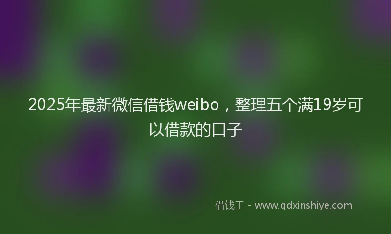 2025年最新微信借钱weibo，整理五个满19岁可以借款的口子