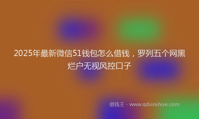 2025年最新微信51钱包怎么借钱，罗列五个网黑烂户无视风控口子